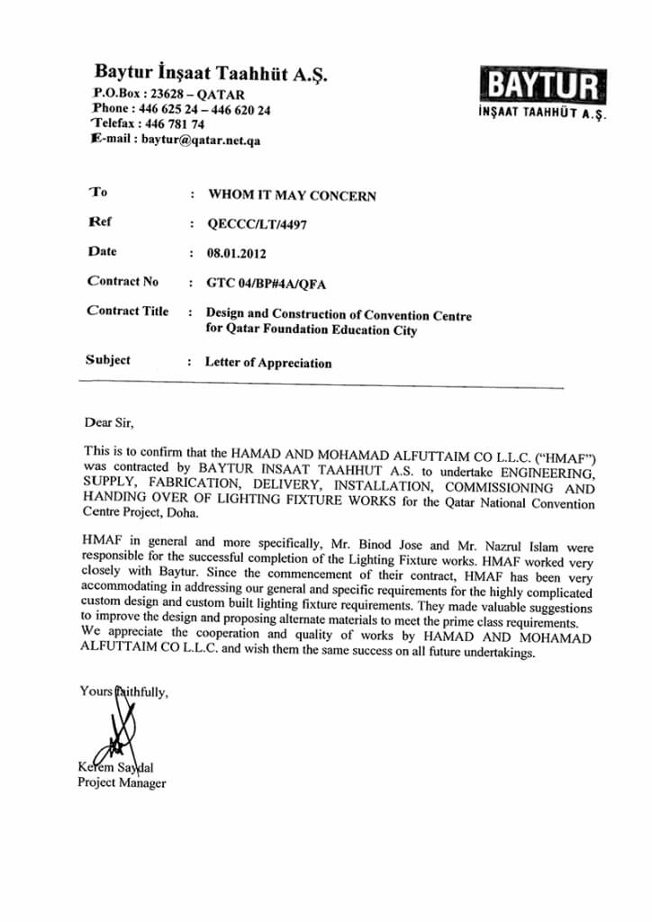 Appreciation letter 3