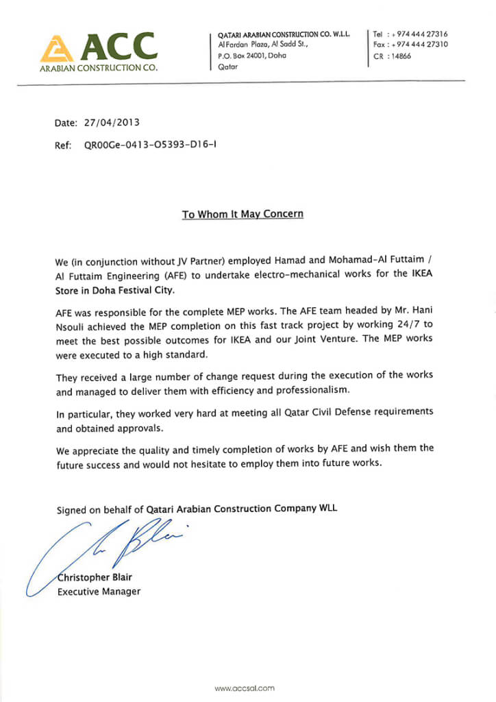 Appreciation letter 5